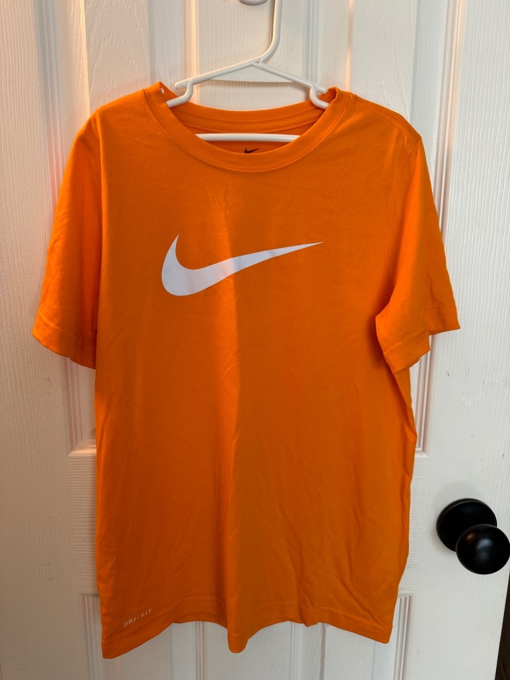 Nike Orange Short Sleeve Tee with White Swoosh Logo